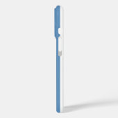 Blauw en Wit Monogram Strepen Case-Mate iPhone Case (Achterkant / Links)