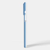 Blauw en Wit Monogram Strepen Case-Mate iPhone Case (Achterkant / Links)