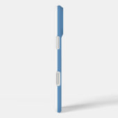 Blauw en Wit Monogram Strepen Case-Mate iPhone Case (Achterkant / Rechts)