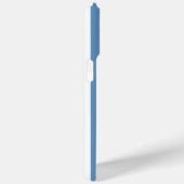 Blauw en Wit Monogram Strepen Case-Mate iPhone Case (Achterkant / Rechts)