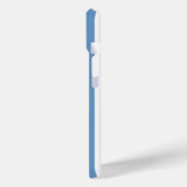 Blauw en wit monogram strepen Case-Mate iPhone case (Achterkant / Links)