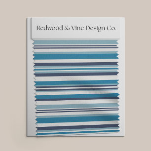 Blauw en wit Multi Stripe Stof