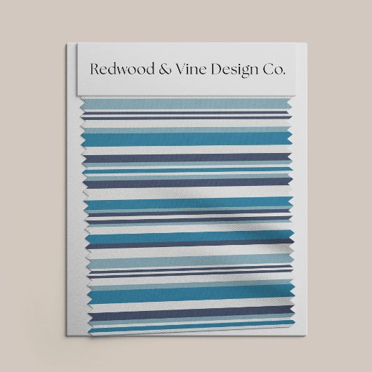 Blauw en wit Multi Stripe Stof