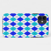 Blauw en wit, naadloos argyle-patroon Case-Mate iPhone case (Achterkant (horizontaal))