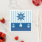 Blauw en Wit Nautisch georiënteerd design. Servetten (Insitu)