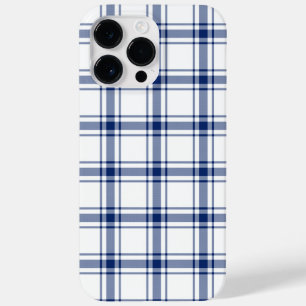 Blauw en Wit Nautisch Plaid Case-Mate iPhone 14 Pro Max Hoesje
