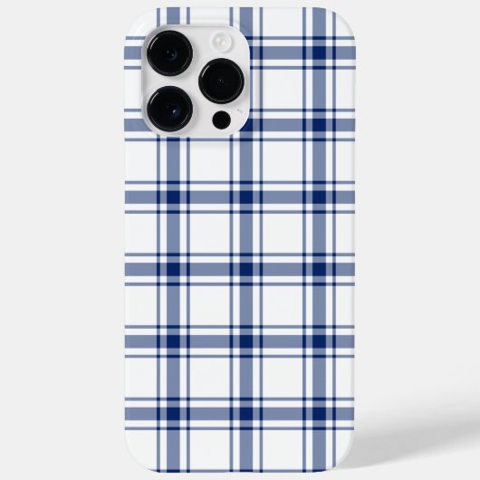 Blauw en Wit Nautisch Plaid Case-Mate iPhone Case (Achterkant)