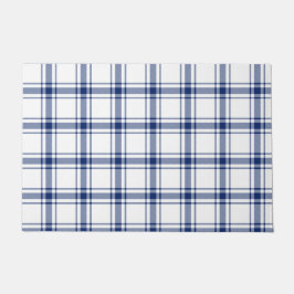 Blauw en Wit Nautisch Plaid Deurmat