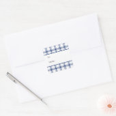 Blauw en Wit Nautisch Plaid Gift Label Sticker (Envelop)