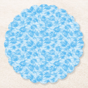 Blauw en wit nep bont effect kartonnen onderzetters