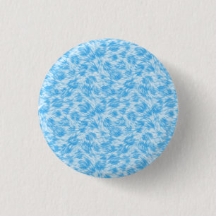 Blauw en wit nepbont effect ronde button 3,2 cm