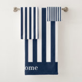 Blauw en wit, neutraal schoeisel bad handdoek (Insitu)