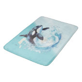 Blauw en Wit Oceaanstrand Nautisch Badmat (Gekanteld)