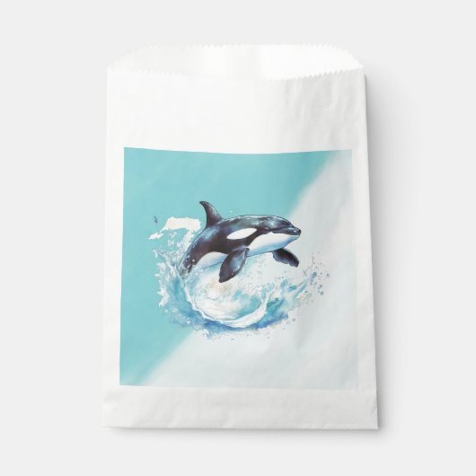 Blauw en Wit Oceaanstrand Nautisch Bedankzakje (Voorkant)