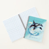 Blauw en Wit Oceaanstrand Nautisch Notitieboek (Binnen)