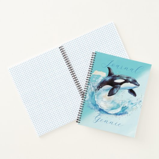 Blauw en Wit Oceaanstrand Nautisch Notitieboek (Binnen)