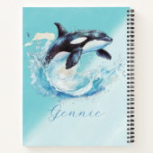 Blauw en Wit Oceaanstrand Nautisch Notitieboek (Achterkant)