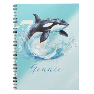 Blauw en Wit Oceaanstrand Nautisch Notitieboek