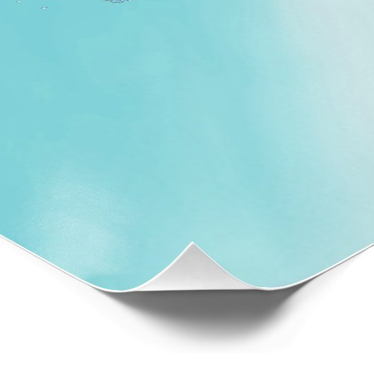 Blauw en Wit Oceaanstrand Nautisch Perfect Poster (Hoek)