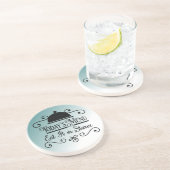 Blauw en wit Ombre Keuken Gezegden Zandsteen Onderzetter (Zijkant)