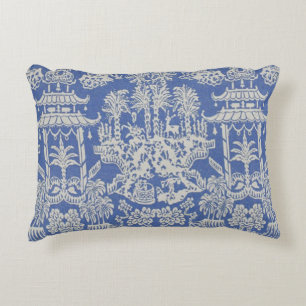 Blauw en Wit Oosters Chinoiserie Accent Kussen