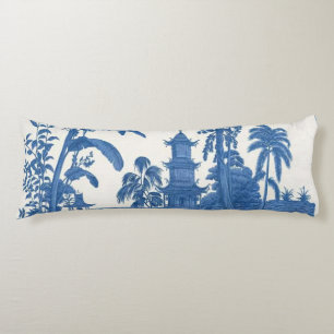 Blauw en Wit Oosters Chinoiserie Lichaamskussen