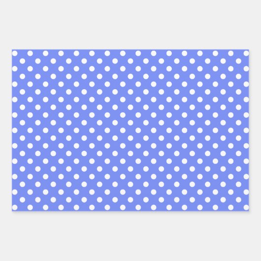 Blauw en wit overeenkomende gestippelde patronen inpakpapier vel (Voorkant 3)