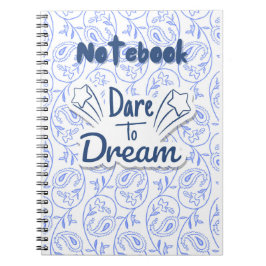 Blauw en wit Paisley Dromerig Motivatie Notitieboek