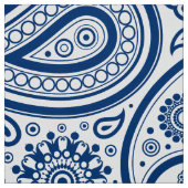 Blauw en wit  Paisley Pattern Stof (Swatch)