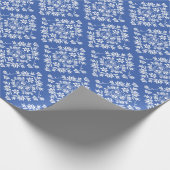 Blauw en wit papier voor het ompakken van perkamen (Hoek)