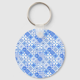 Blauw en wit patroon zellige Azulego Lifesty Sleutelhanger