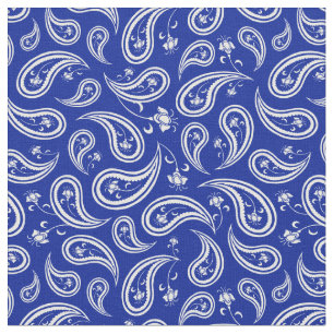 Blauw en wit patroonpatroon stof