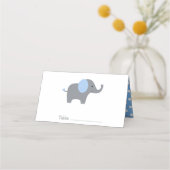 Blauw en wit Polka Dot Olifant Baby shower (Achterkant)