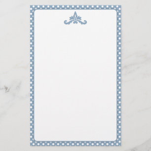 Blauw en wit Polka Dot Stationery Briefpapier