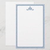 Blauw en wit Polka Dot Stationery Briefpapier (Voorkant / Achterkant)