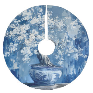 Blauw en wit Porselein China Chinoiserie Cherry Kerstboom Rok
