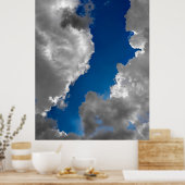 Blauw en wit poster (Keuken)