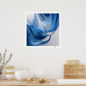 Blauw en wit poster (Keuken)