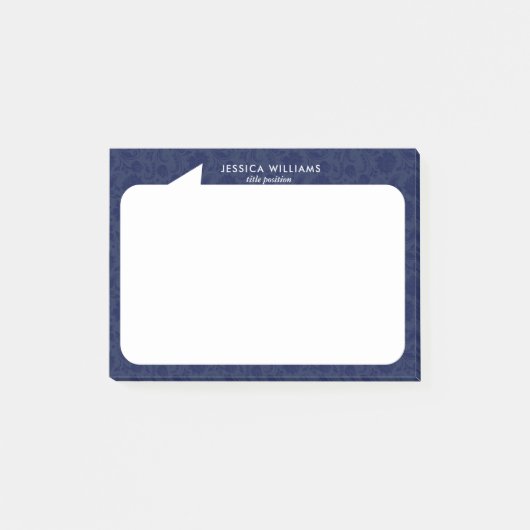 Blauw en wit praten bubble Custom Name Post-it® Notes (Voorkant)