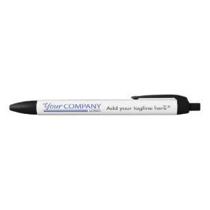 Blauw en wit promotioneel logo blauwe inkt pen