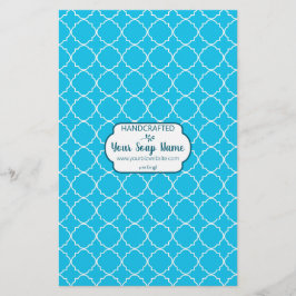 Blauw en wit Quatrefoil-witboek