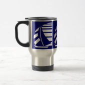 Blauw en wit Racing Sailboat Mok (Links)