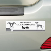 Blauw en wit - Reizen met mijn ijzige hond Bumpersticker (Op auto)