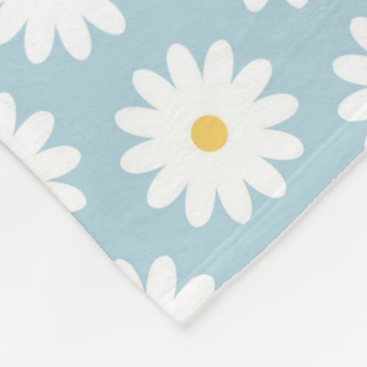 Blauw en wit Retro  Daisy Pattern Fleece Deken (Hoek)