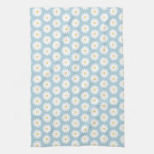Blauw en wit Retro  Daisy Pattern Theedoek (Verticaal)