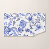Blauw en wit Romantic Chintz Floral Bad Handdoek (Handdoek)