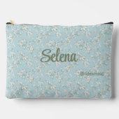 Blauw en Wit Romantisch Bloemen Bruidsmeisje Etui (Voorkant)