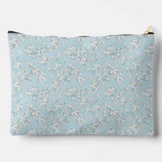 Blauw en Wit Romantisch Bloemen Bruidsmeisje Etui (Achterkant)