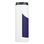 Blauw en wit, rozerig design thermosbeker (Achterkant)
