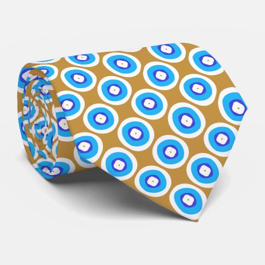 Blauw en wit ruggemerg stropdas (Opgerold)